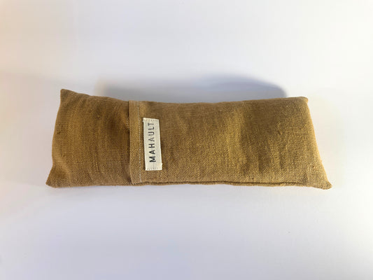 Eye Pillow Lin marron - Coussin relaxation des yeux ou bouillotte aux graines de lin