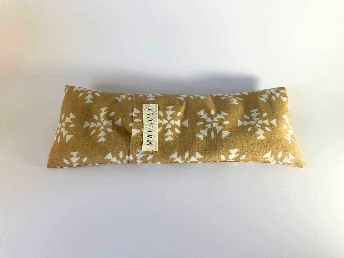 Eye Pillow Ethnique marron - Coussin relaxation des yeux ou bouillotte aux graines de lin